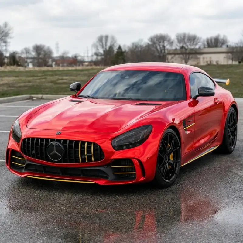 Mercedes AMG GT в красном глянцевом покрытии — AI-визуализация тюнинга